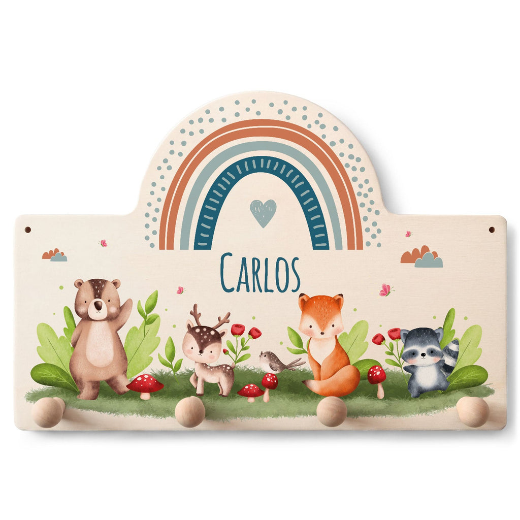 Personalisierte Kinder-Garderobe – Waldtiere