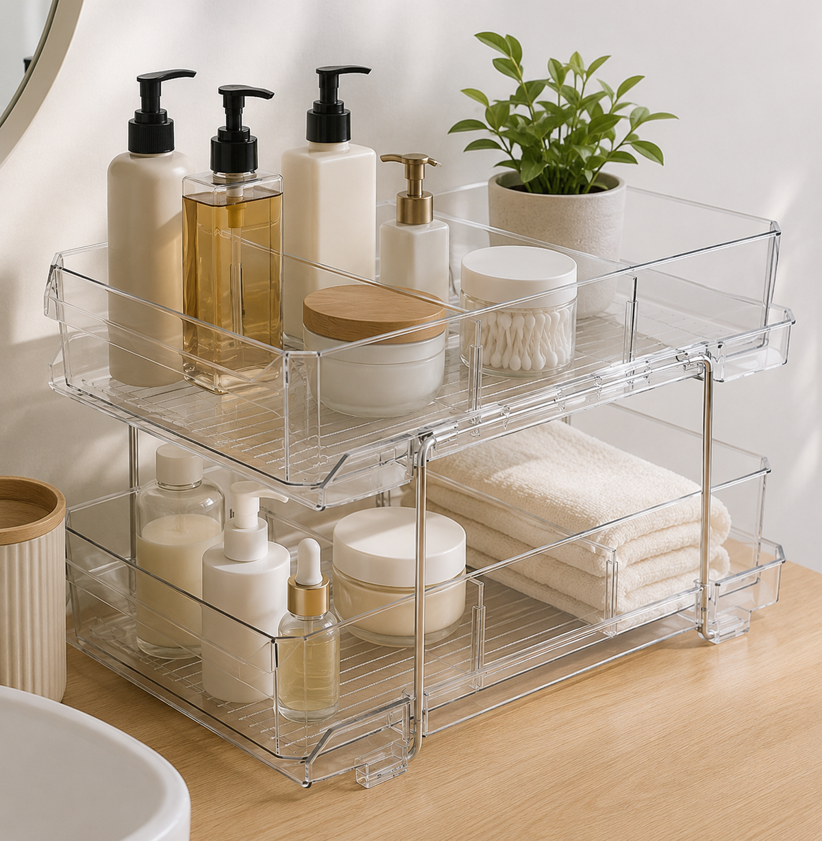 Badezimmer-Organizer mit 2 ausziehbaren Schubladen