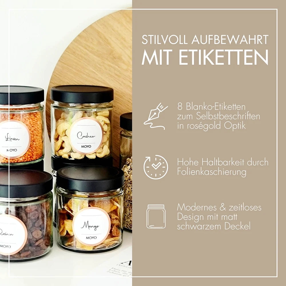 Vorratsgläser mit Deckel – 6er-Set