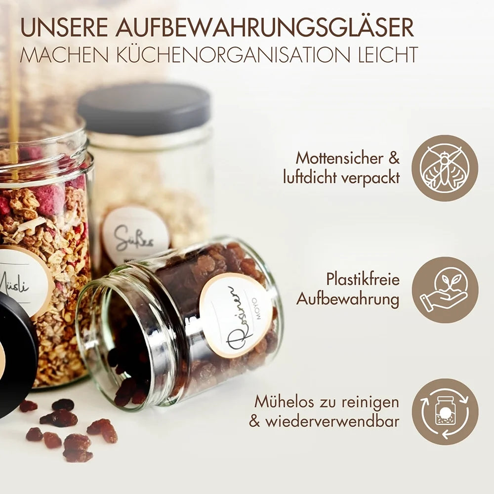 Vorratsgläser mit Deckel – 6er-Set